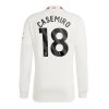 Casemiro #18 Manchester United Tredje trøje 2023-2024 hvid Lange ærmer