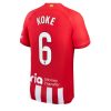 Koke #6 Atletico Madrid Hjemmebanetrøje 2023-2024 rød Kort ærmer