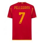 Lorenzo Pellegrini #7 AS Roma Hjemmebanetrøje 2023-2024 rød Kort ærmer