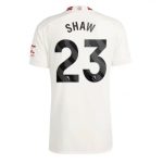 Luke Shaw #23 Manchester United Tredje trøje 2023-2024 hvid Kort ærmer