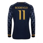Rodrygo Goes #11 Real Madrid Udebanetrøje 2023-24 sort Lange ærmer til mænd