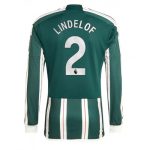 Victor Lindelof #2 Manchester United Udebanetrøje 2023-2024 grøn Lange ærmer