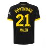 Donyell Malen #21 Borussia Dortmund Udebanetrøje 2023-2024 Kort ærmer