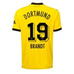Julian Brandt #19 Borussia Dortmund Hjemmebanetrøje 2023-2024 gul Kort ærmer