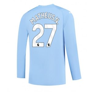 Matheus Nunes #27 Manchester City Hjemmebanetrøje 2023-2024 Lange ærmer