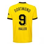 Sebastien Haller #9 Borussia Dortmund Hjemmebanetrøje 2023-2024 gul Kort ærmer