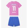 Christian Pulisic #11 AC Milan Tredje trøje Børn 2023-24 lyserød Kort ærmer + blå korte bukser