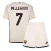 Lorenzo Pellegrini #7 AS Roma Udebanesæt Børn 2023-2024 hvid Kort ærmer + korte bukser