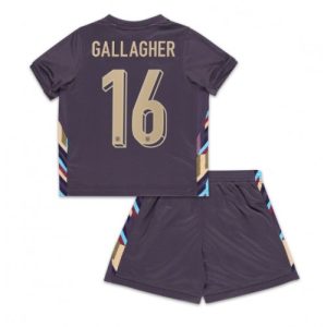 Billige England Conor Gallagher #16 Udebanesæt Børn EM 2024 Kort ærmer (+ korte bukser)