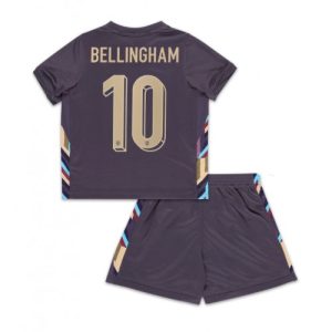 Billige England Jude Bellingham #10 Udebanesæt Børn EM 2024 Kort ærmer (+ korte bukser)