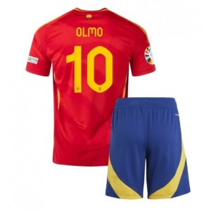 Billige Spanien Dani Olmo #10 Hjemmebanesæt Børn EM 2024 Kort ærmer (+ korte bukser)