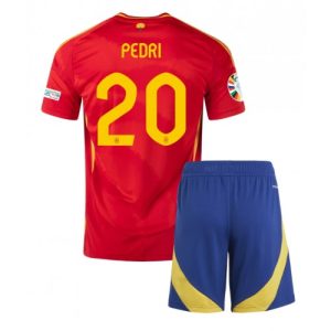 Billige Spanien Pedri Gonzalez #20 Hjemmebanesæt Børn EM 2024 Kort ærmer (+ korte bukser)