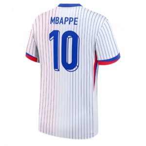 Købe Billige Frankrig Kylian Mbappe #10 Udebanetrøje EM 2024 Kort ærmer